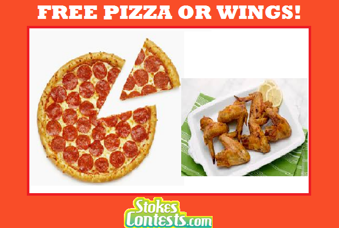 Image FREE Pizza or Wings with FREE Delivery!