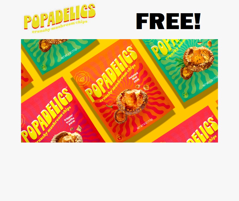 Image FREE Bag of Popadelics Crunchy Mushroom Chips