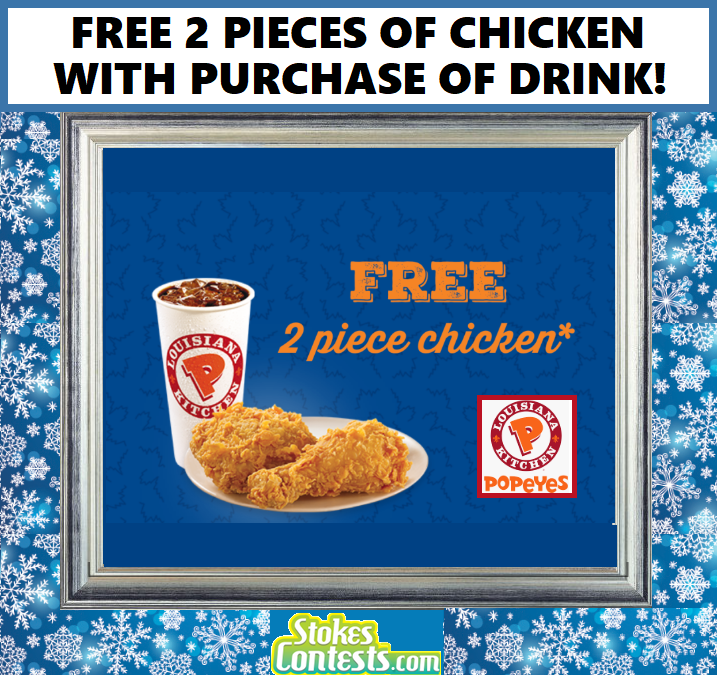 Image FREE 2 Pieces of Chicken with Drink Purchase @Popeye's