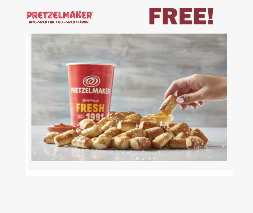 Image FREE Pretzel Bites At Pretzelmaker! TODAY ONLY!