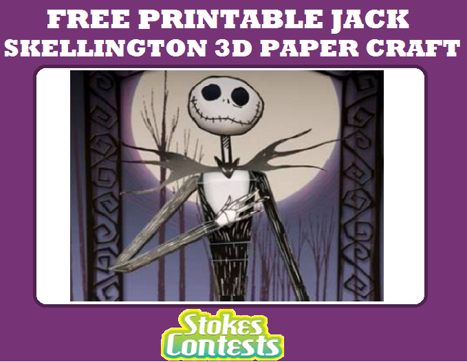 Image FREE Printable Jack Skellington (Nightmare Before Chrismas) 3D Paper Craft