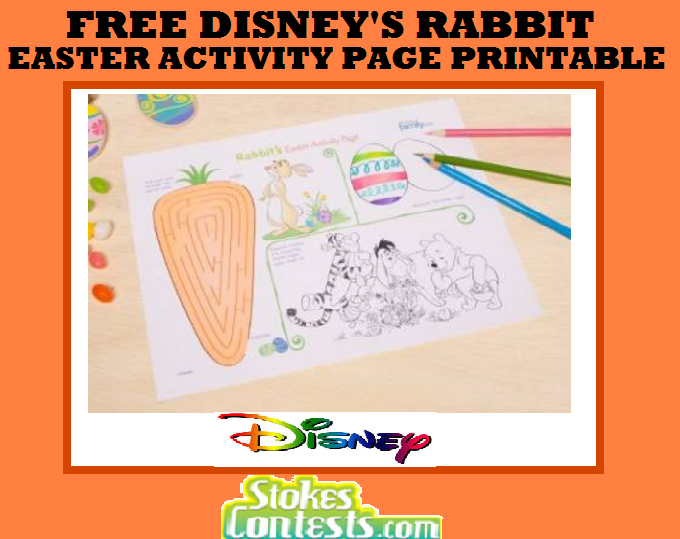 Image FREE Disney's Rabbit's Easter Activity Page Printable