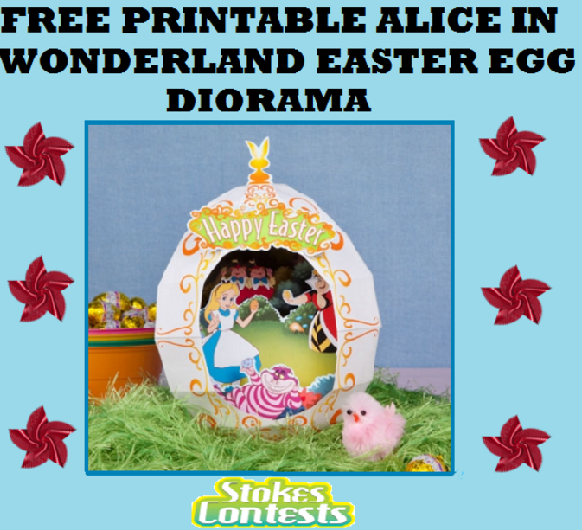 Image FREE Disney Alice in Wonderland Easter Egg Diorama Printable