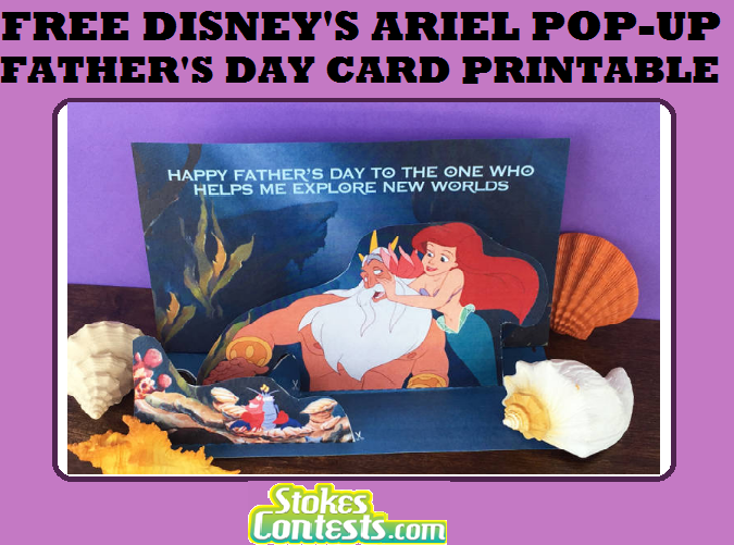 Image FREE Disney's Ariel Pop-up Father's Day Card Printable