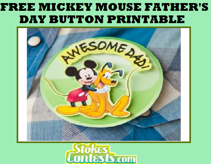 Image FREE Mickey Mouse Father's Day Buttons Printable