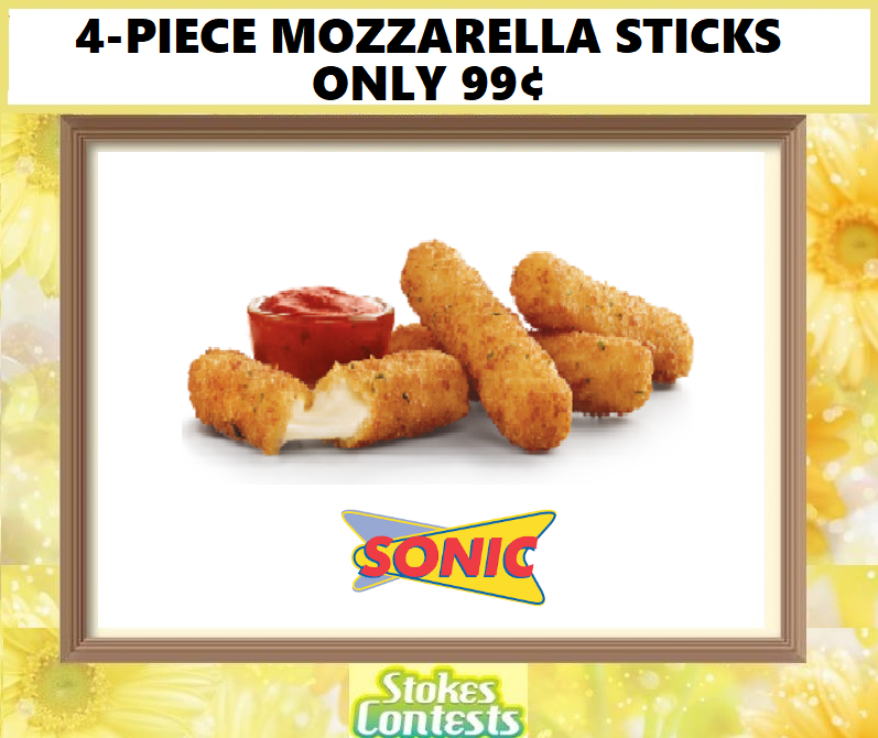 Image 4-Piece Mozzarella Sticks ONLY 99¢ at Sonic!
