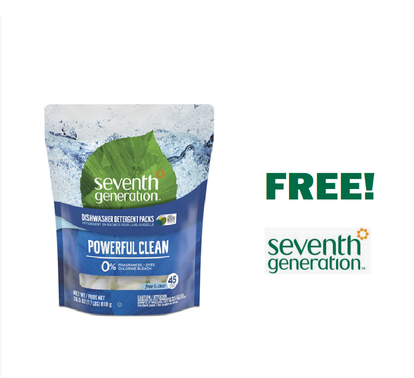 Image FREE Seventh Generation Dishwasher Detergent Packs