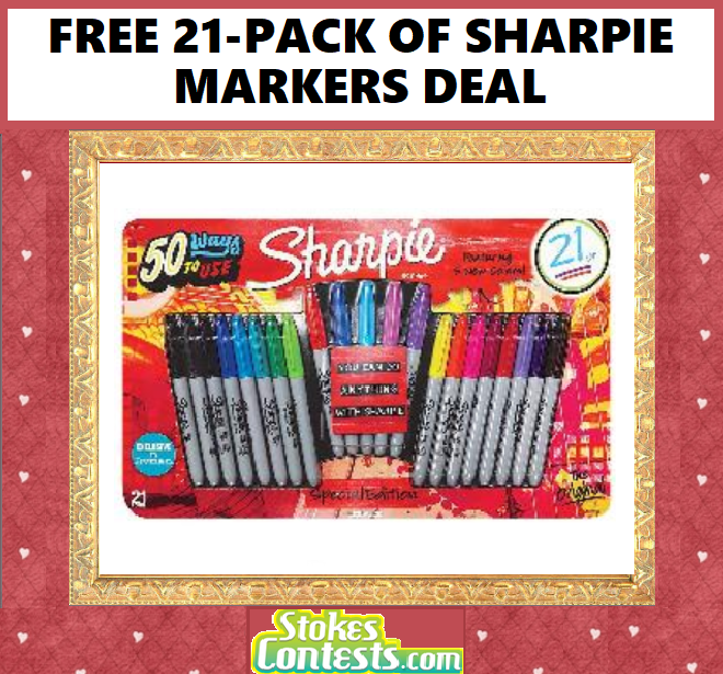 Image FREE 21-Pack of Sharpie Markers Deal