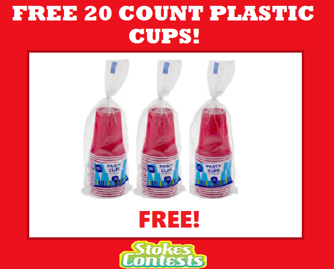 Image FREE Smart Sense 20 Count Plastic Cups TODAY ONLY!