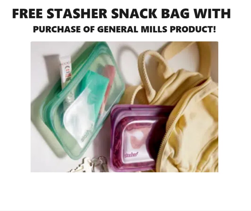 Image FREE Stasher Snack Bag with Purchase of General Mills Product