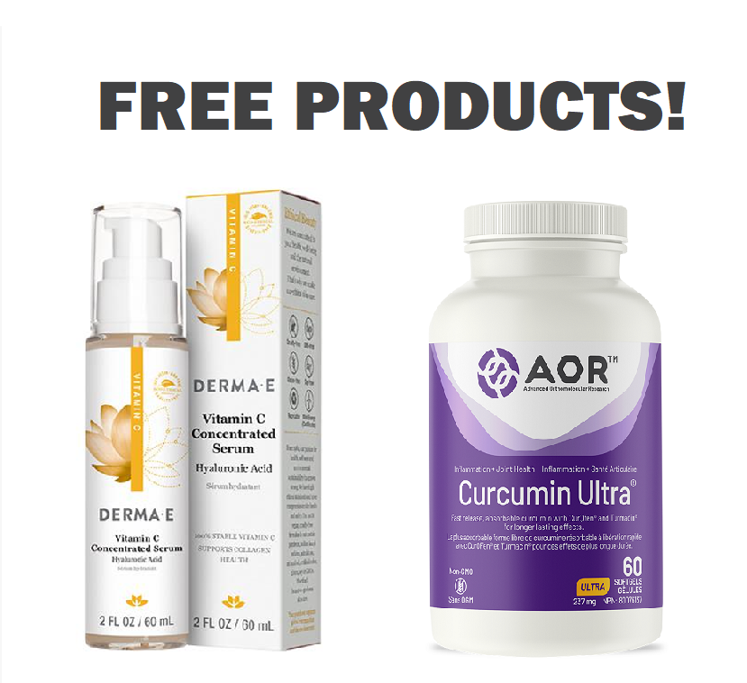 Image FREE Derma E Vitamin C Serum & FREE AOR Curcumin Ultra