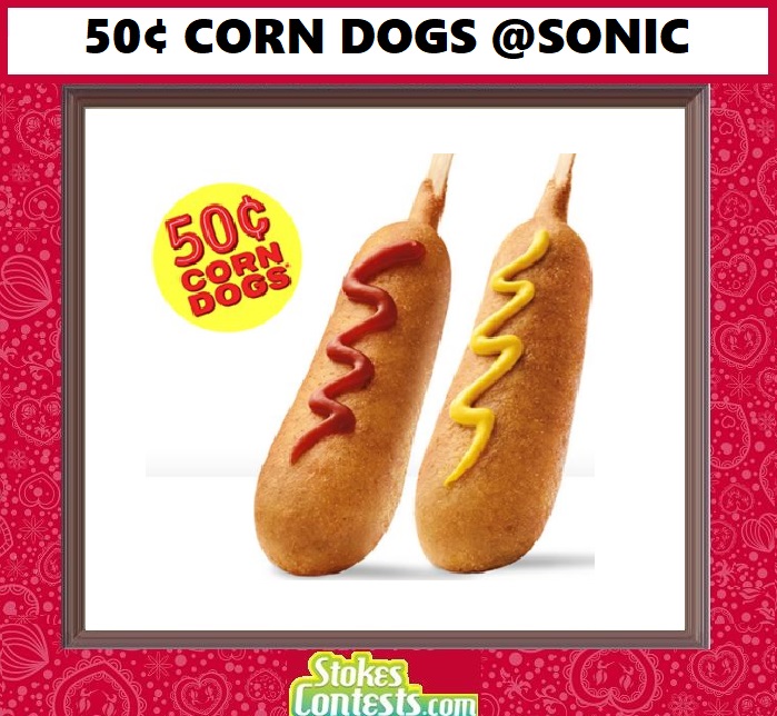 Image Corn Dogs for ONLY 50 CENTS! @Sonic