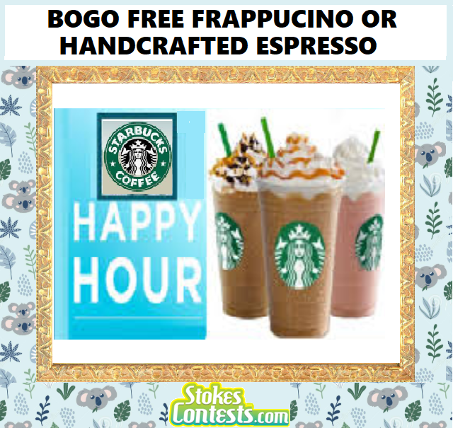 Image BOGO FREE on Frappuccino or Espresso Beverages at Starbucks! TODAY!