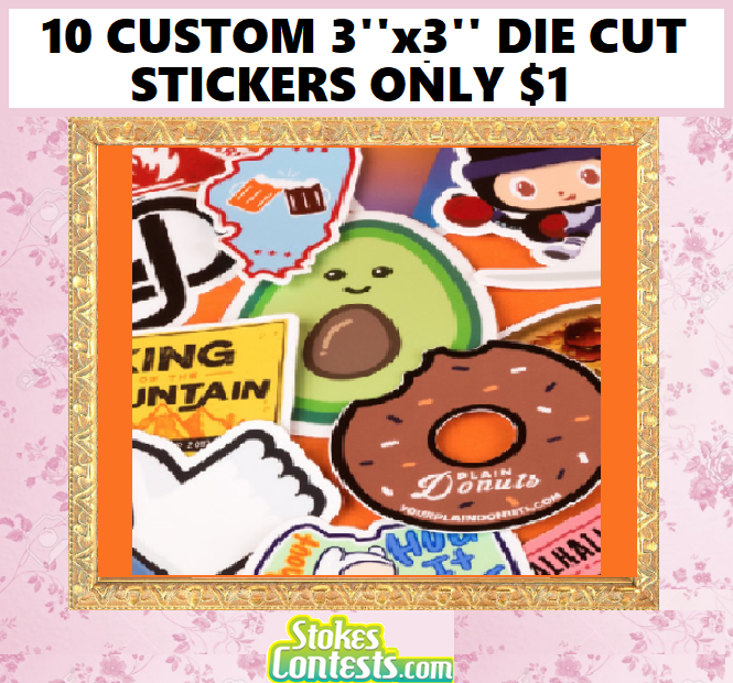 Image 10 Custom 3''x3'' Die Cut Stickers ONLY $1