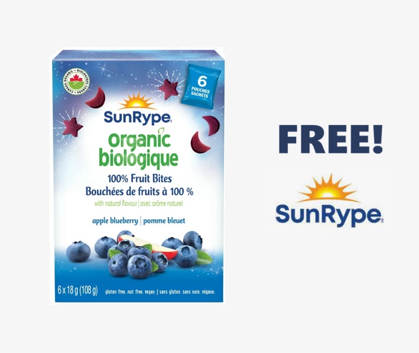 Image FREE SunRype Organic 100% Fruit Snacks