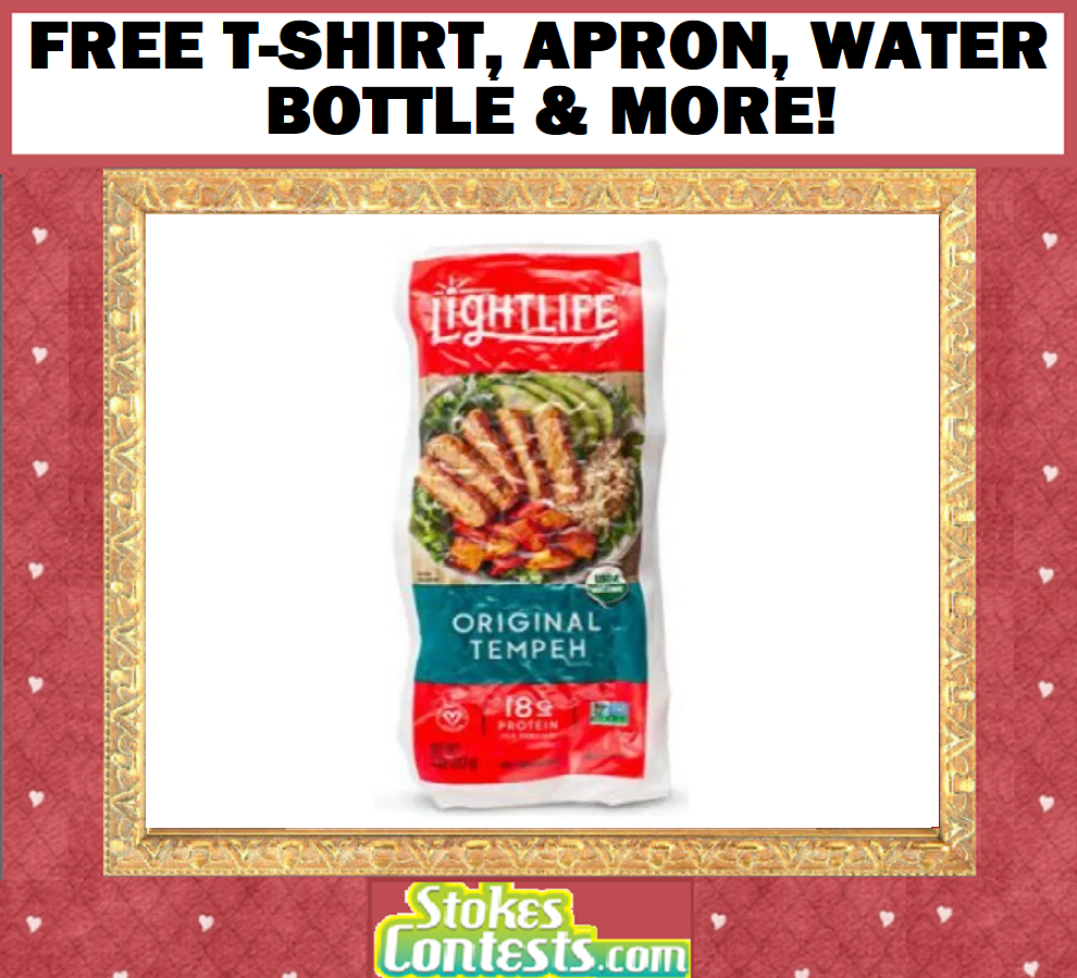 Image FREE T-Shirt, Apron, Water Bottle, Lightlife ORGANIC Original Tempe!