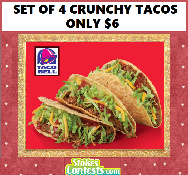 Image Set of 4 Crunchy Tacos for ONLY $6.00