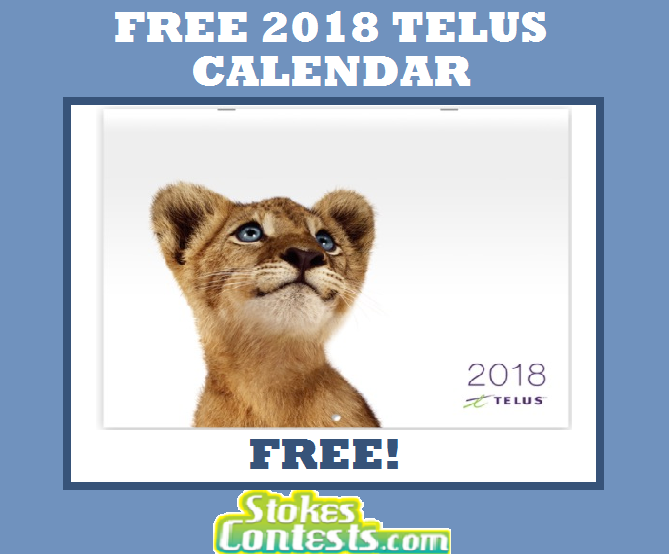 Image FREE 2018 Telus Calendar