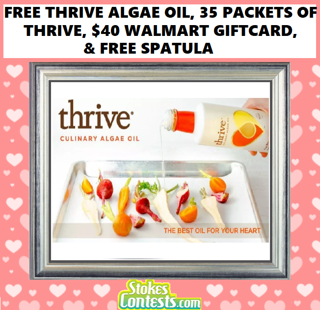 Image FREE Bottle Of Thrive Algae Oil, 35 Sample Packets Of Thrive, $40 Walmart Giftcard & FREE Spatula!