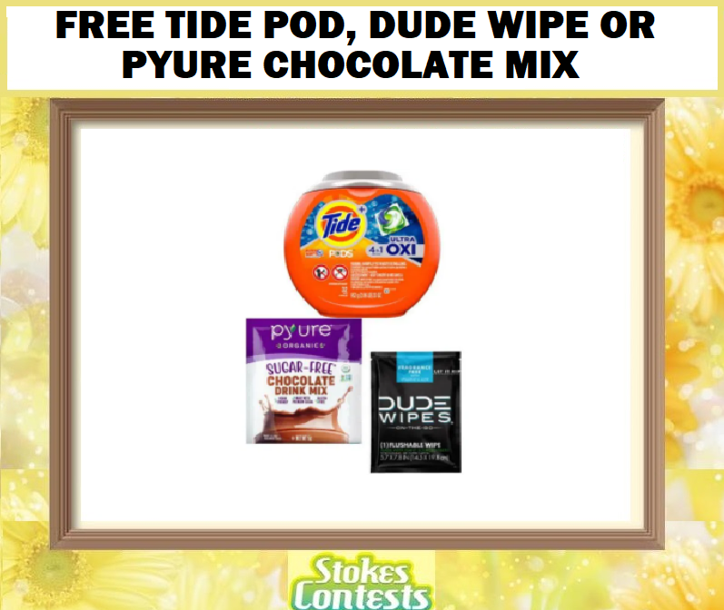 Image FREE Tide Pod, Dude Wipe Or Pyure Chocolate Mix