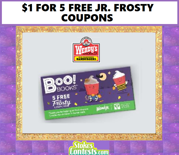 Image $1 for 5 FREE Jr. Frosty Coupons