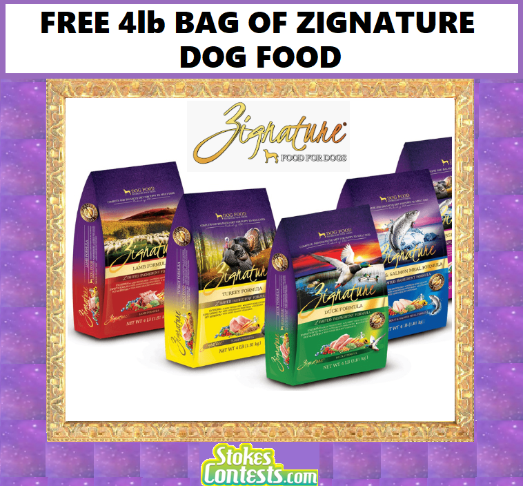 Image FREE 4lb Bag of Zignature Dog Food