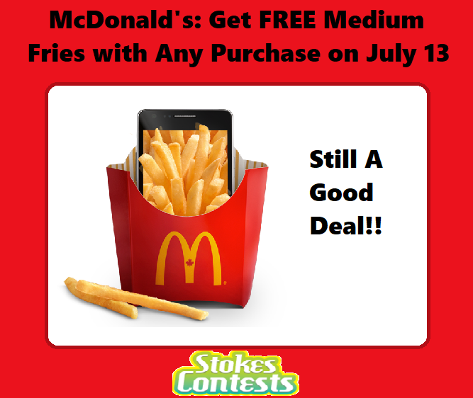 Image FREE Mcdonald's Medium Fries with Any Purchase TODAY ONLY!