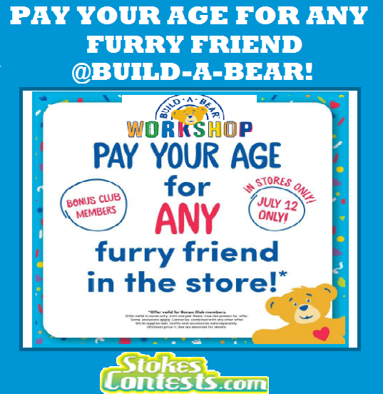 Image Pay Your Age for ANY Furry Friend @Build-A-Bear USA