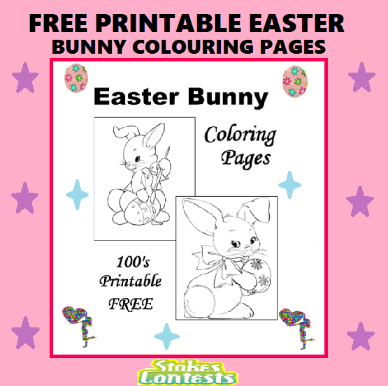 Image FREE Easter Bunny Colouring Pages Printables