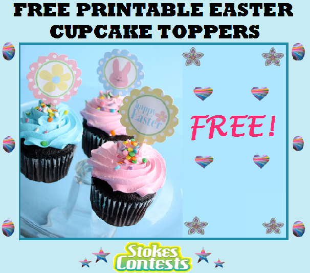 Image FREE Easter Cake Cupcake Toppers Printable