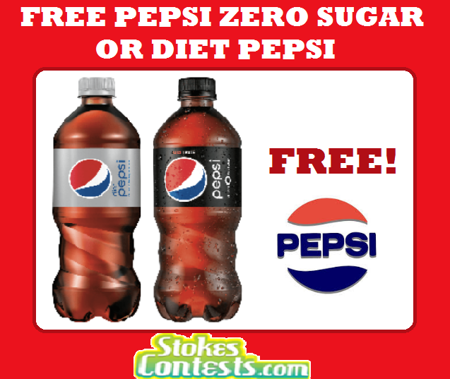 Image FREE Pepsi Zero Sugar or Diet Pepsi.