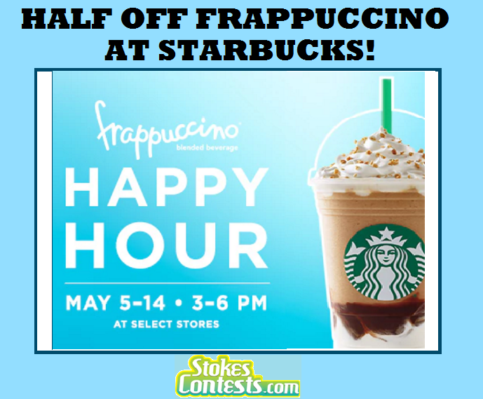Image Half Off any Frappuccino at Starbucks!!