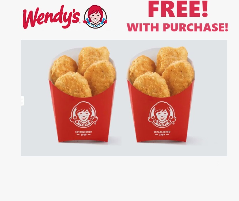 Image FREE 6 Piece Nuggets with Purchase EVERY Wednesday At Wendy’s!