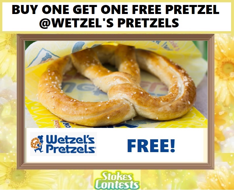 Image Buy One Get One FREE Pretzel at Wetzel's Pretzels