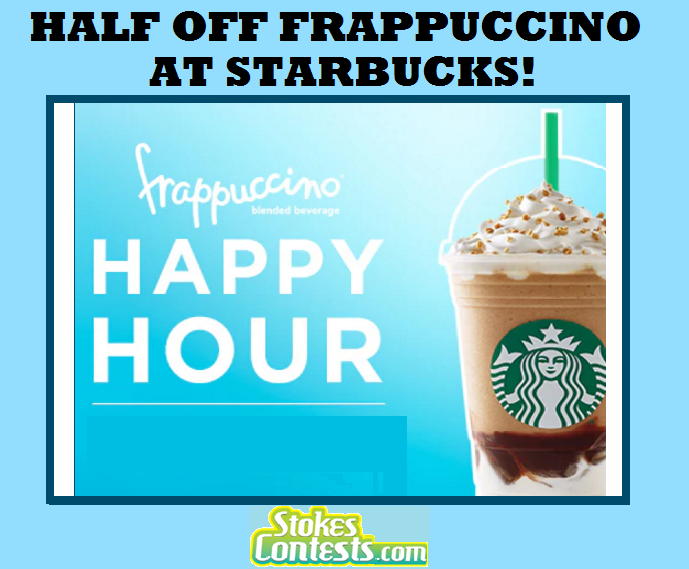 Image HALF Off Frappuccinos Beverage @Starbucks! TODAY!
