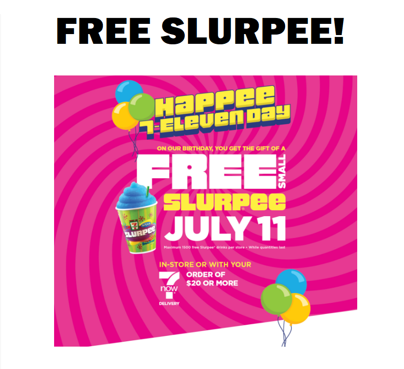 Image FREE Small Slurpee at 7-Eleven on July 11