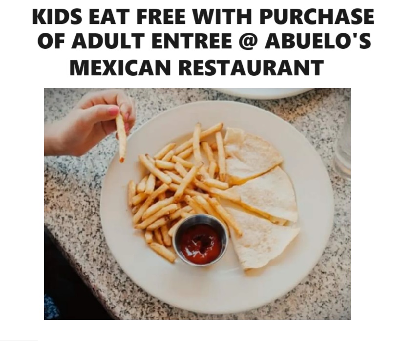 Image Kids Eat FREE with Purchase of Adult Entree @ Abuelo’s Mexican Restaurant on Halloween