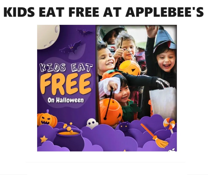 Image Kids Eat FREE At Applebee’s On Halloween!