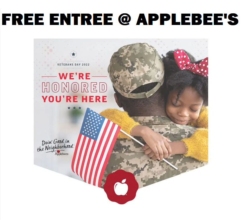 Image FREE Entree For Veterans & Active Duty Military at Applebee’s On November 11