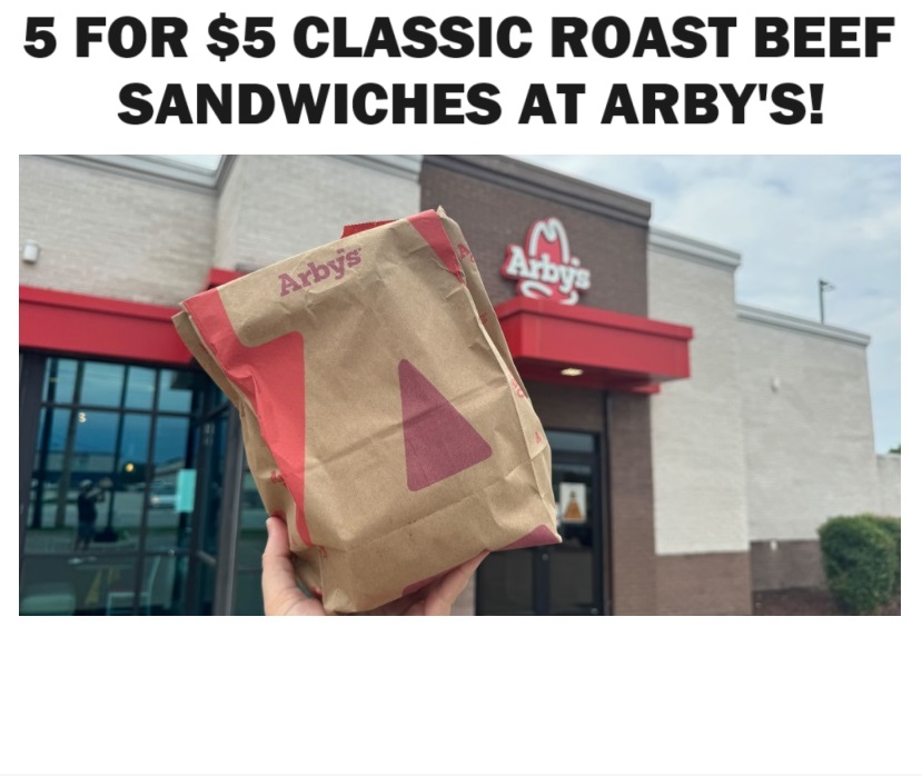 Image 5 for $5 Classic Roast Beef Sandwiches at Arby's!