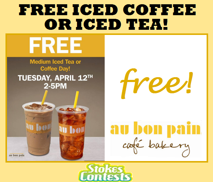 Image FREE Medium Iced Coffee or Iced Tea at Au Bon Pain on APRIL 12 ONLY!