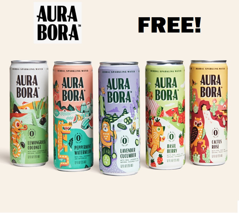 Image FREE 6 PACK of Aura Bora Herbal Sparkling Water