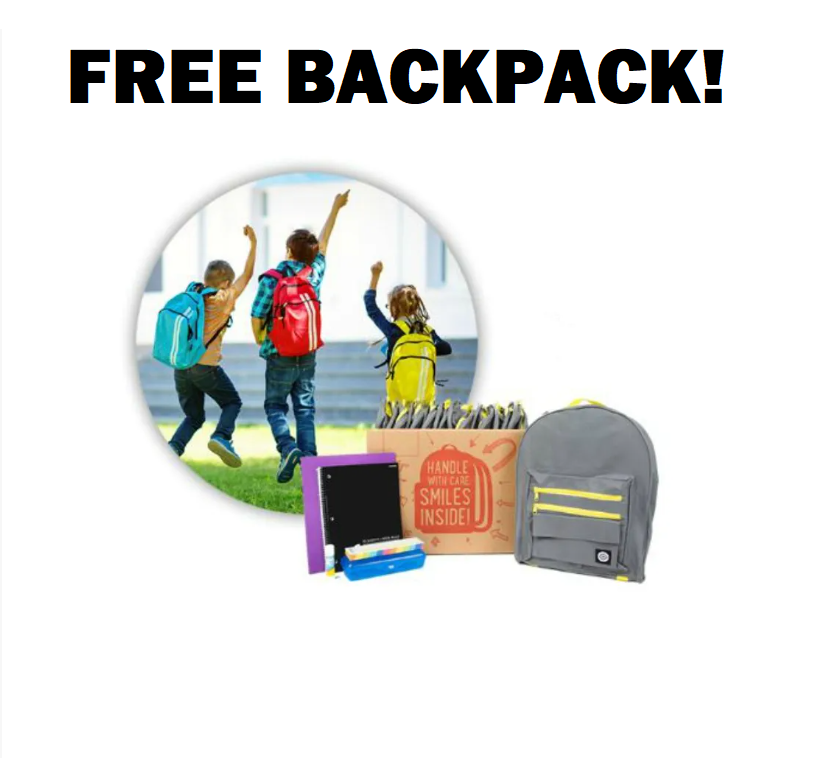 Image FREE Backpack With School Supplies.