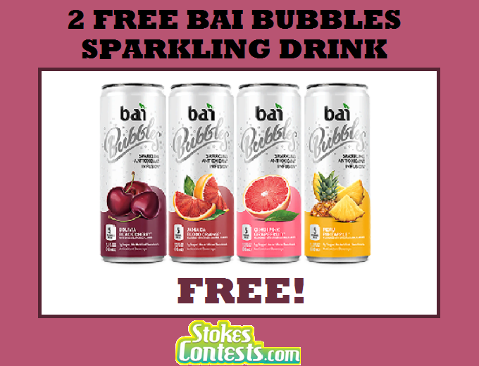 Image 2 FREE cans of Bai Bubbles Sparkling Drink! TODAY ONLY!