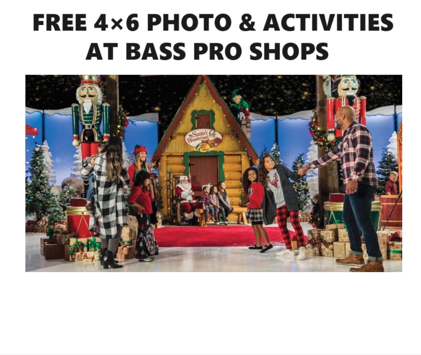 Image FREE 4×6 Photo with Santa and Activities at Bass Pro Shops Santa’s Wonderland