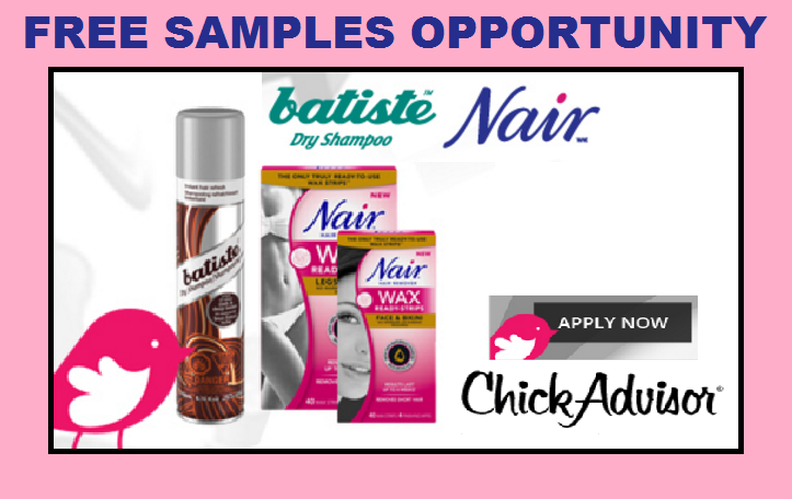 Image FREE Batiste Dry Shampoo and Nair Wax Ready-Strips Sample Opportunity