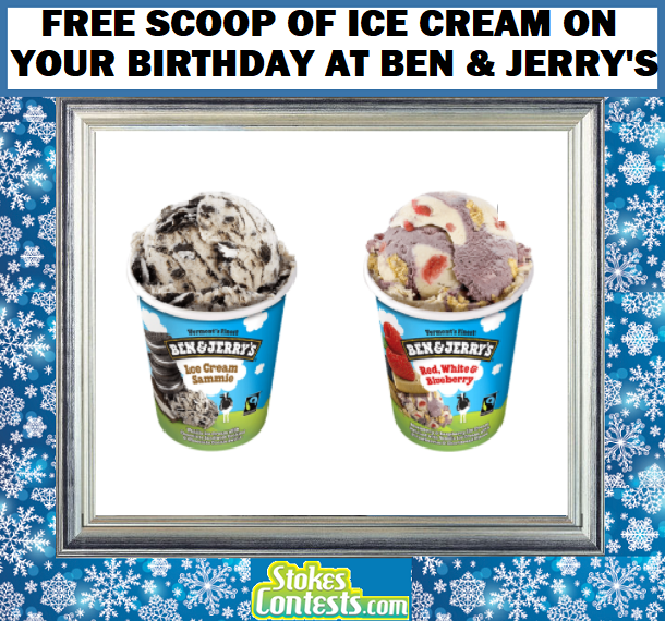 Image FREE Scoop of Ice Cream on Your Birthday at Ben & Jerry's