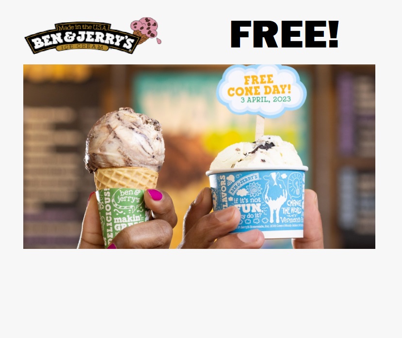 Image FREE Ice Cream Cone at Ben & Jerry’s TODAY ONLY!