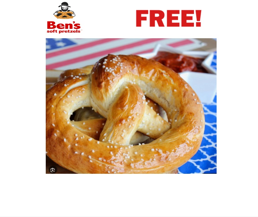 Image FREE Pretzel at Ben’s Soft Pretzels! TODAY ONLY!