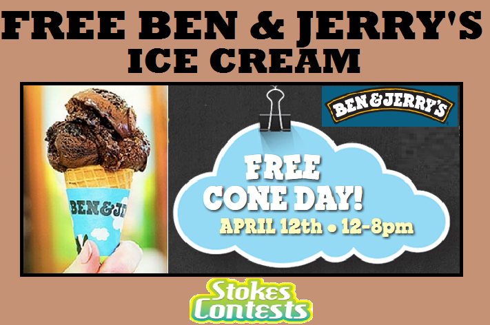 Image FREE Ice Cream Cone at Ben & Jerry's On April 12  